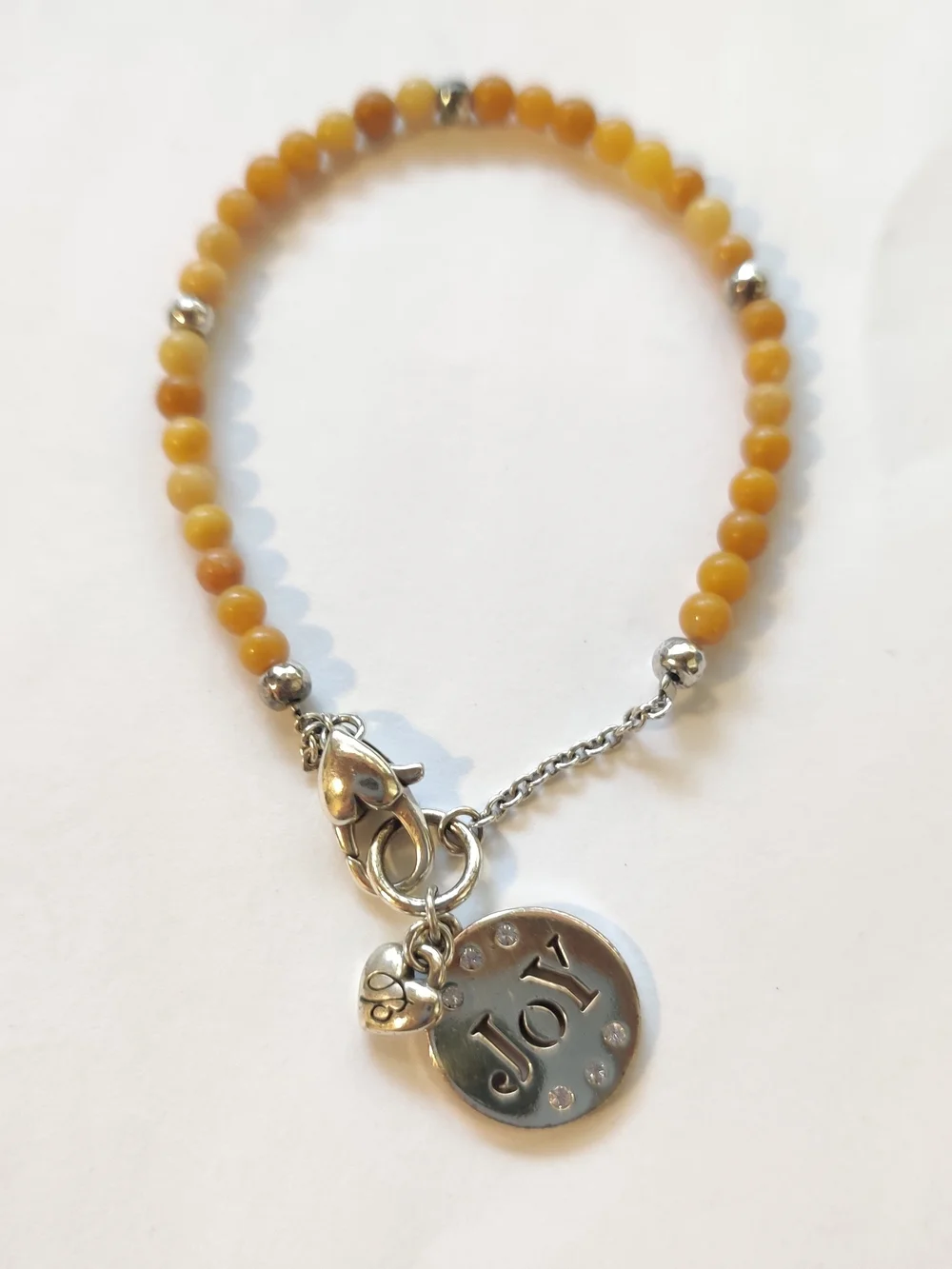 Brighton JOY Charm Beaded Bracelet - Yellow Beads